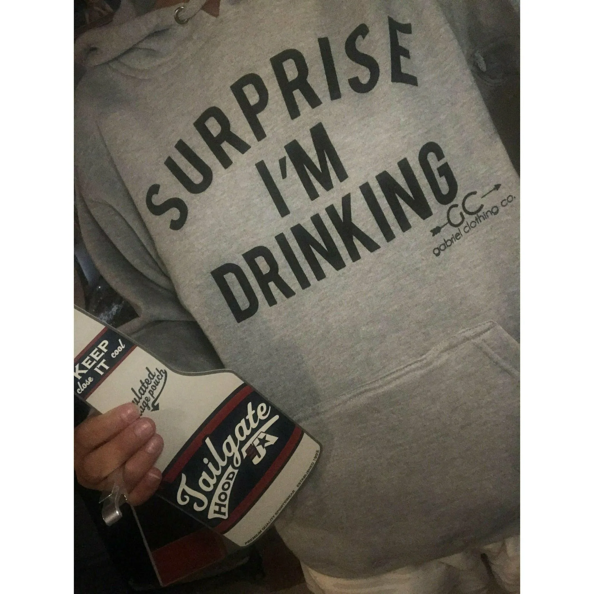 Surprise Hoodie with Koozie and Bottle opener