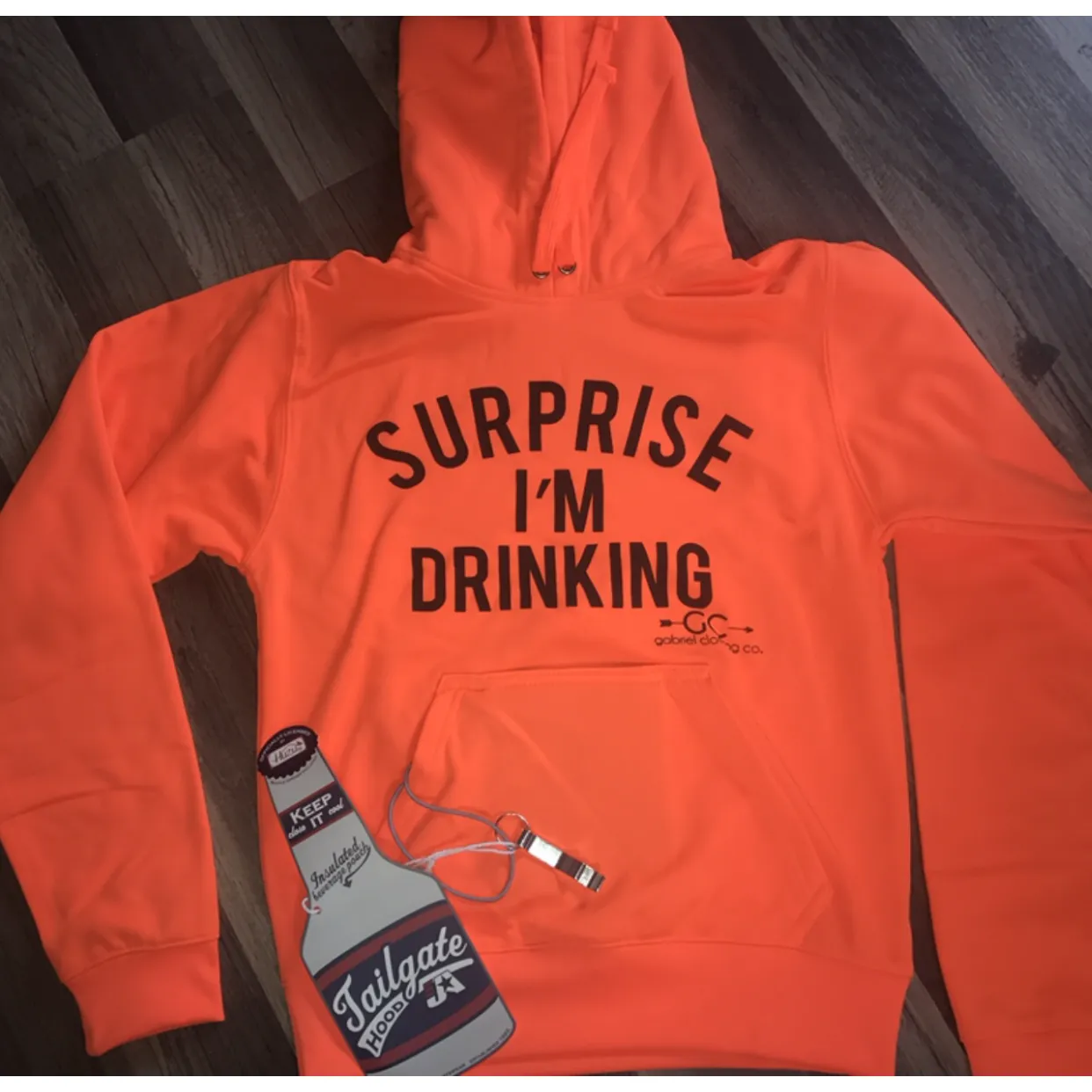 Surprise Hoodie with Koozie and Bottle opener