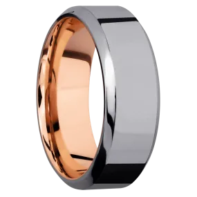 Tantalum with Polish , Polish Finish and 14K Rose Gold