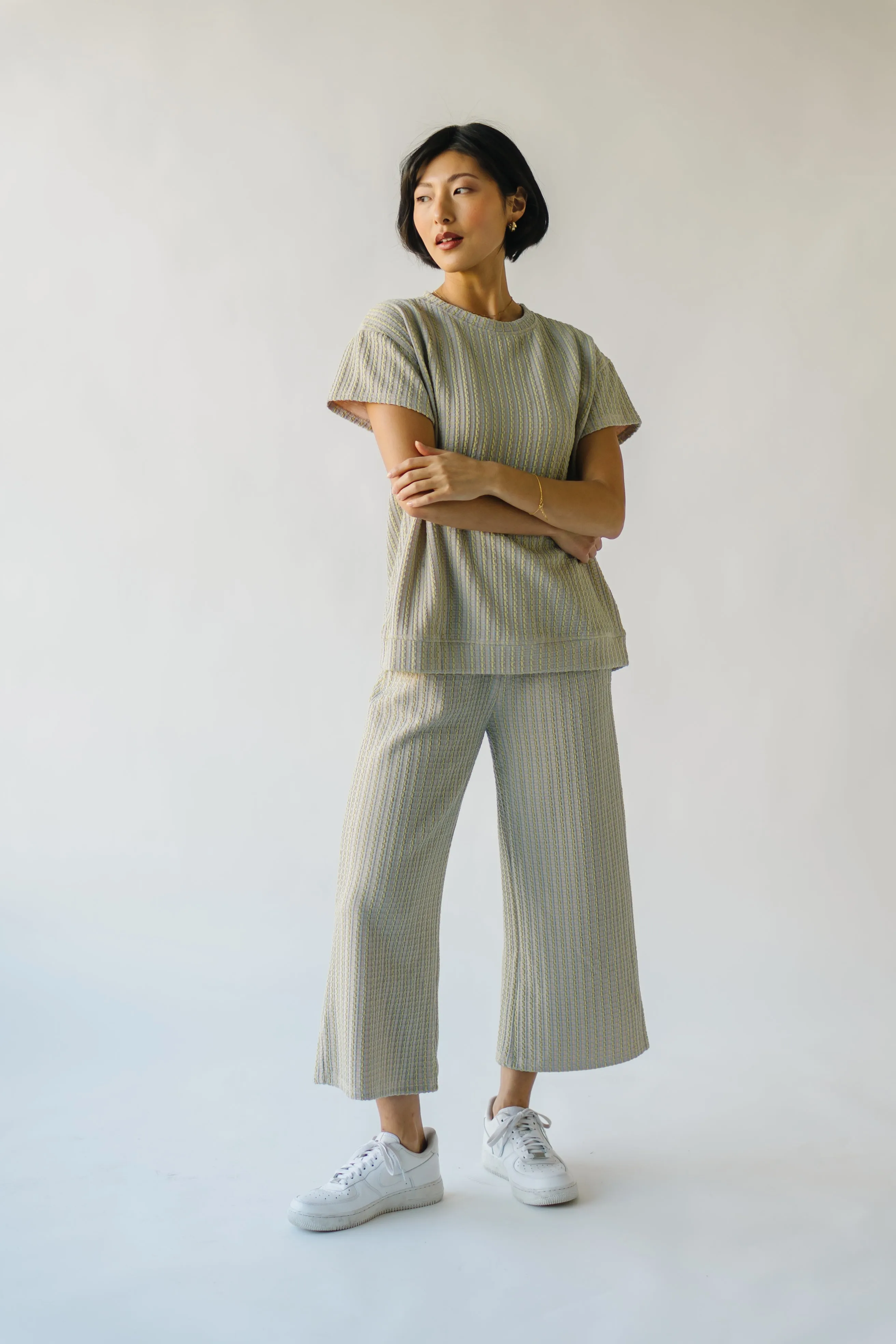 The Ronnie Woven Wide Leg Pant in Blue