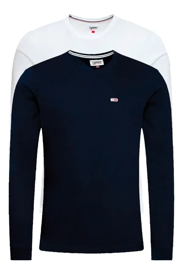 Tommy Hilfiger Regular 2-Pack L/S Tee White/Navy