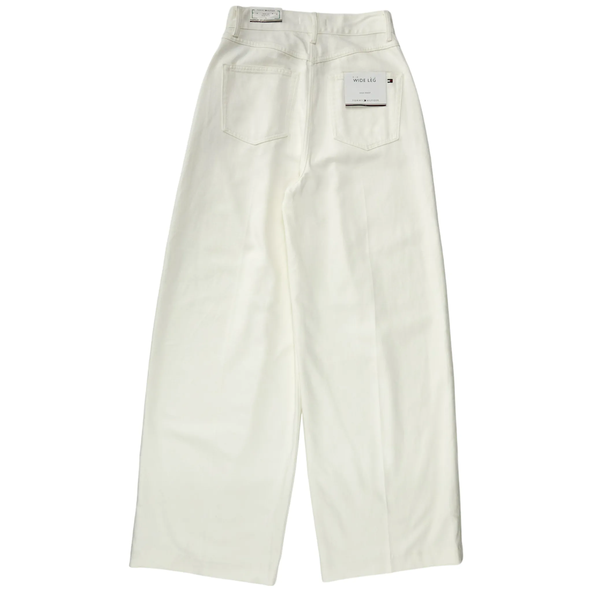 Tommy Hilfiger White Wide Leg Pleated Jeans