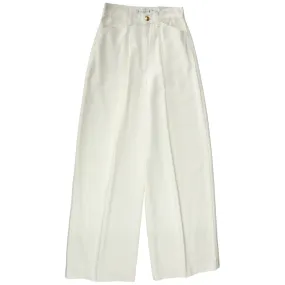 Tommy Hilfiger White Wide Leg Pleated Jeans