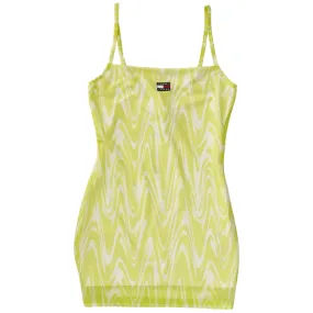 Tommy Jeans Lime Psychedelic Mesh Dress