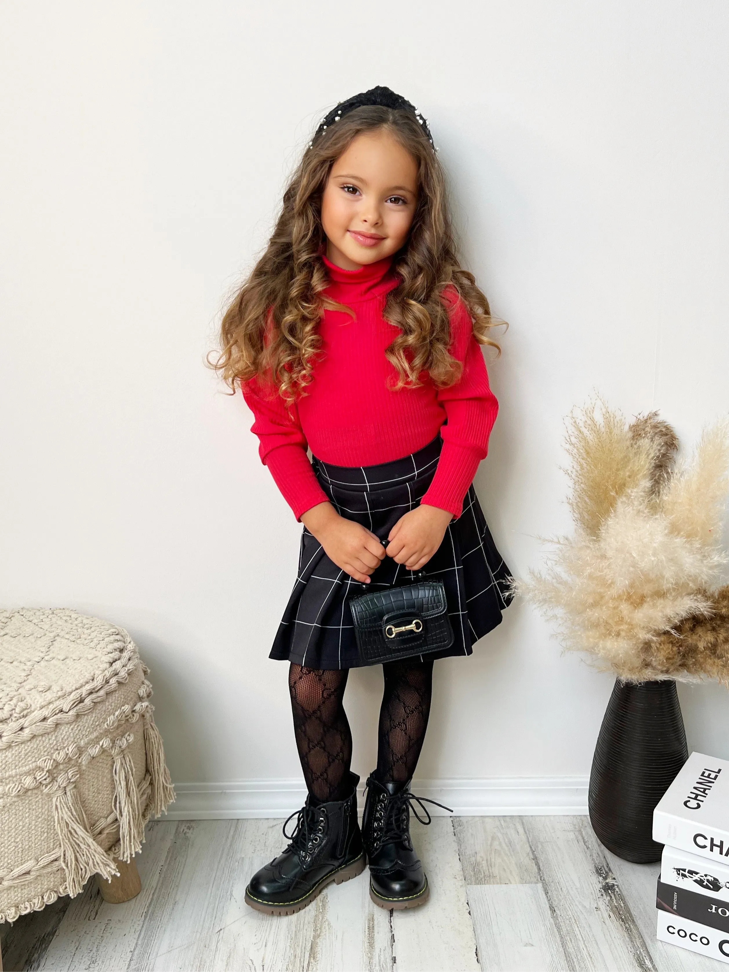 Top of the Class Sweater and Pleated Skirt Set