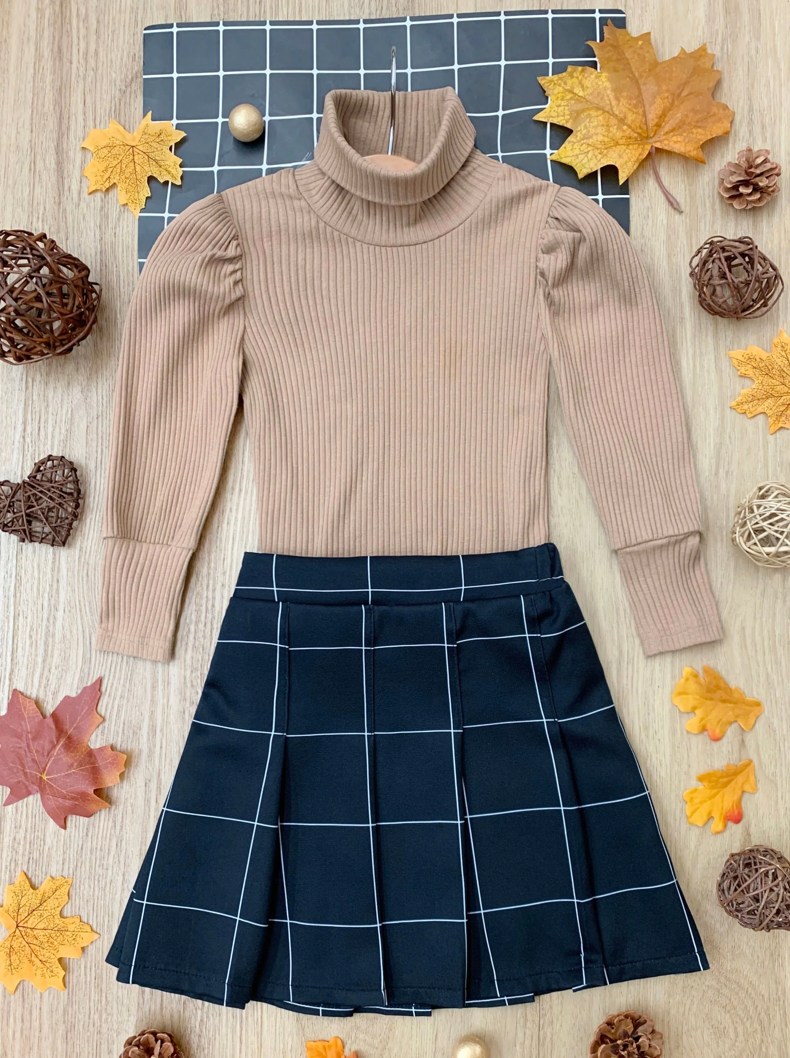 Top of the Class Sweater and Pleated Skirt Set