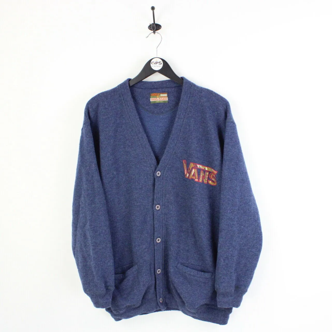 VANS 80s Knit Cardigan Blue | Large