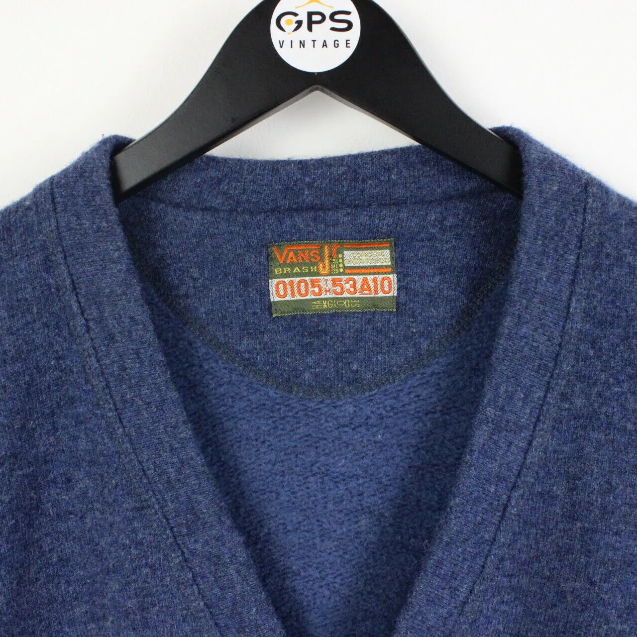 VANS 80s Knit Cardigan Blue | Large