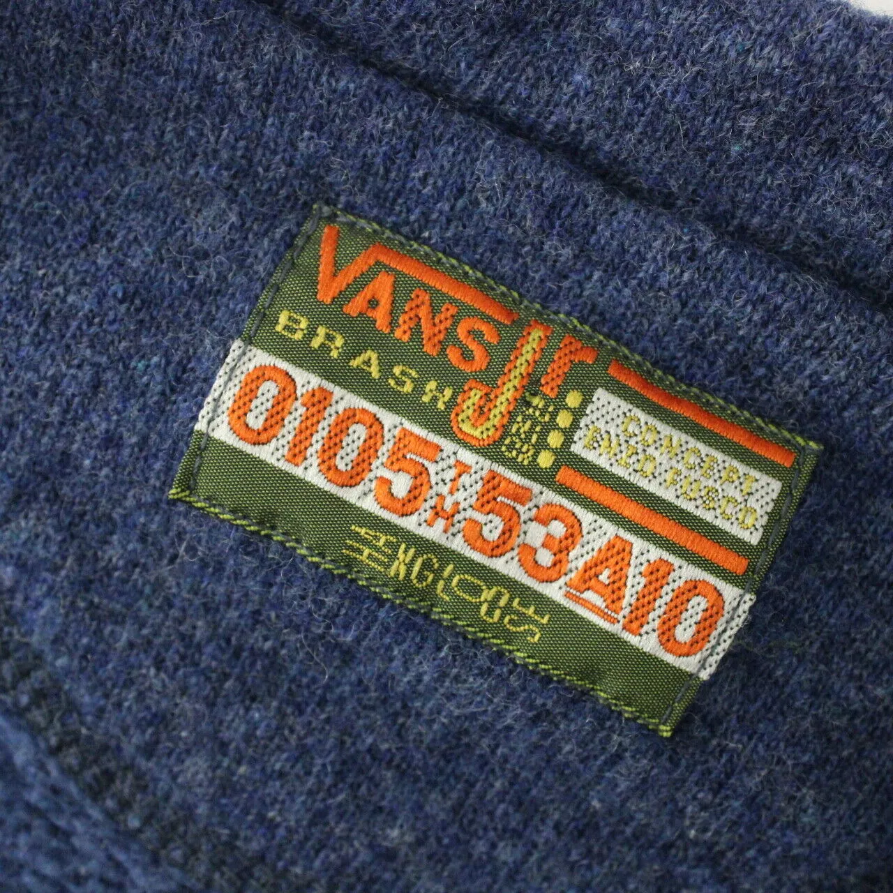 VANS 80s Knit Cardigan Blue | Large