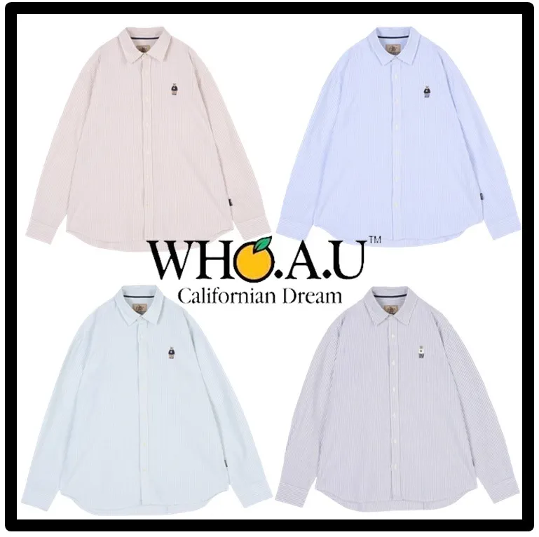 WHO.A.U  |Unisex Street Style Logo Shirts