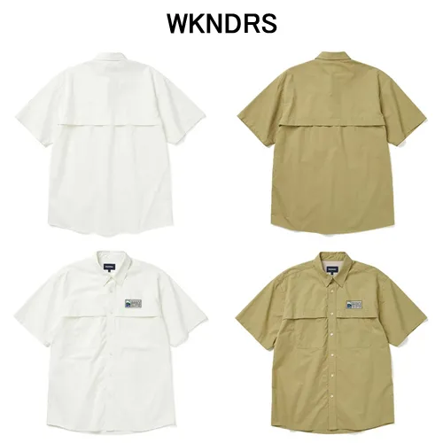 WKNDRS  |Unisex Street Style Short Sleeves Logo Shirts