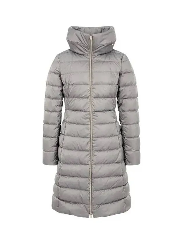 Women s glossy zip up down padded coat dark beige 271491