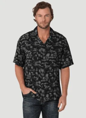 Wrangler Men's Coconut Cowboy Black Camp Shirt 112324944