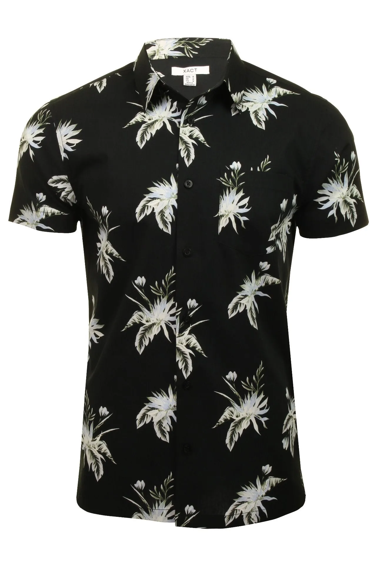 Xact Mens Floral Hawaiian Shirt  Short Sleeved