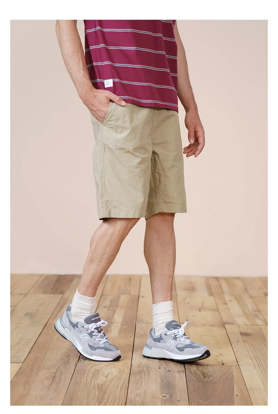 Xituodai 2022 Summer New Belted Shorts Men 100% Cotton Comfortable Elastic Waist Knee-Length Casual Solid Color Loose Shorts