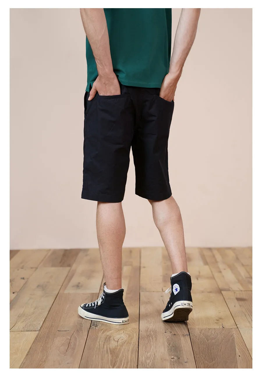 Xituodai 2022 Summer New Belted Shorts Men 100% Cotton Comfortable Elastic Waist Knee-Length Casual Solid Color Loose Shorts