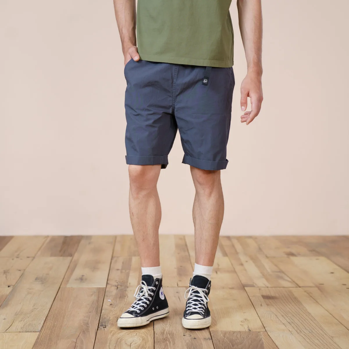 Xituodai 2022 Summer New Belted Shorts Men 100% Cotton Comfortable Elastic Waist Knee-Length Casual Solid Color Loose Shorts