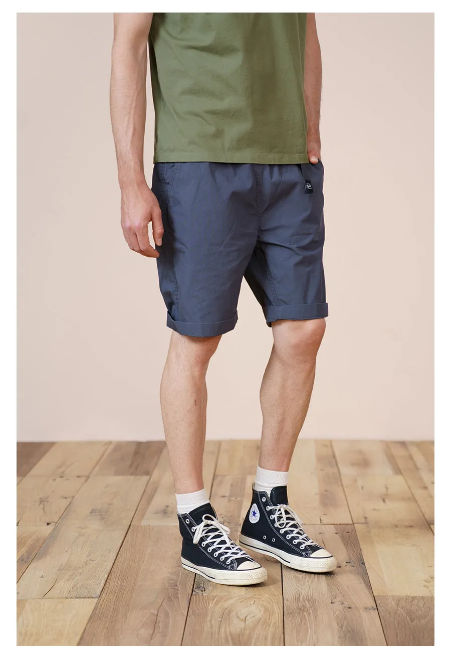 Xituodai 2022 Summer New Belted Shorts Men 100% Cotton Comfortable Elastic Waist Knee-Length Casual Solid Color Loose Shorts