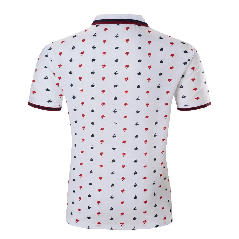 Xituodai Mens Polo Shirts Fashion Casual Printed Lapel Short Sleeve White POLO Shirt Golf Loose Comfortable Male Tops Summer 202