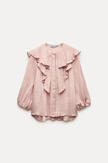 ZARA  |Casual Style Long Sleeves Elegant Style Shirts & Blouses